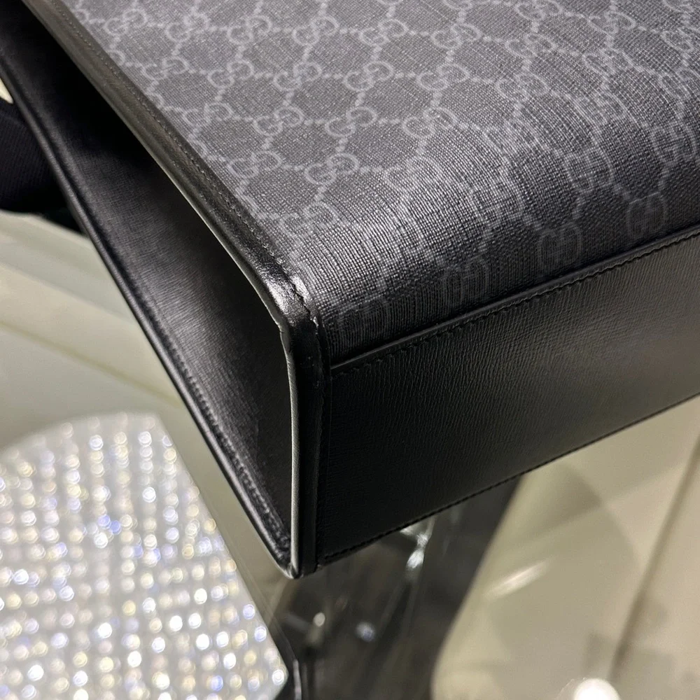 Authentic Gucci tote interlocking leather supreme GG Black / Gray Bag